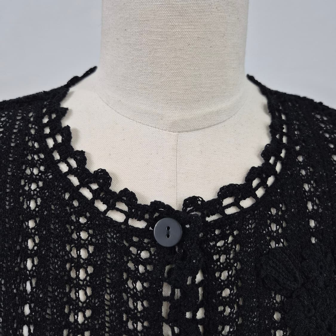 CORROSE 블랙 크로쉐 플라워 니트 가디건  상품이미지6