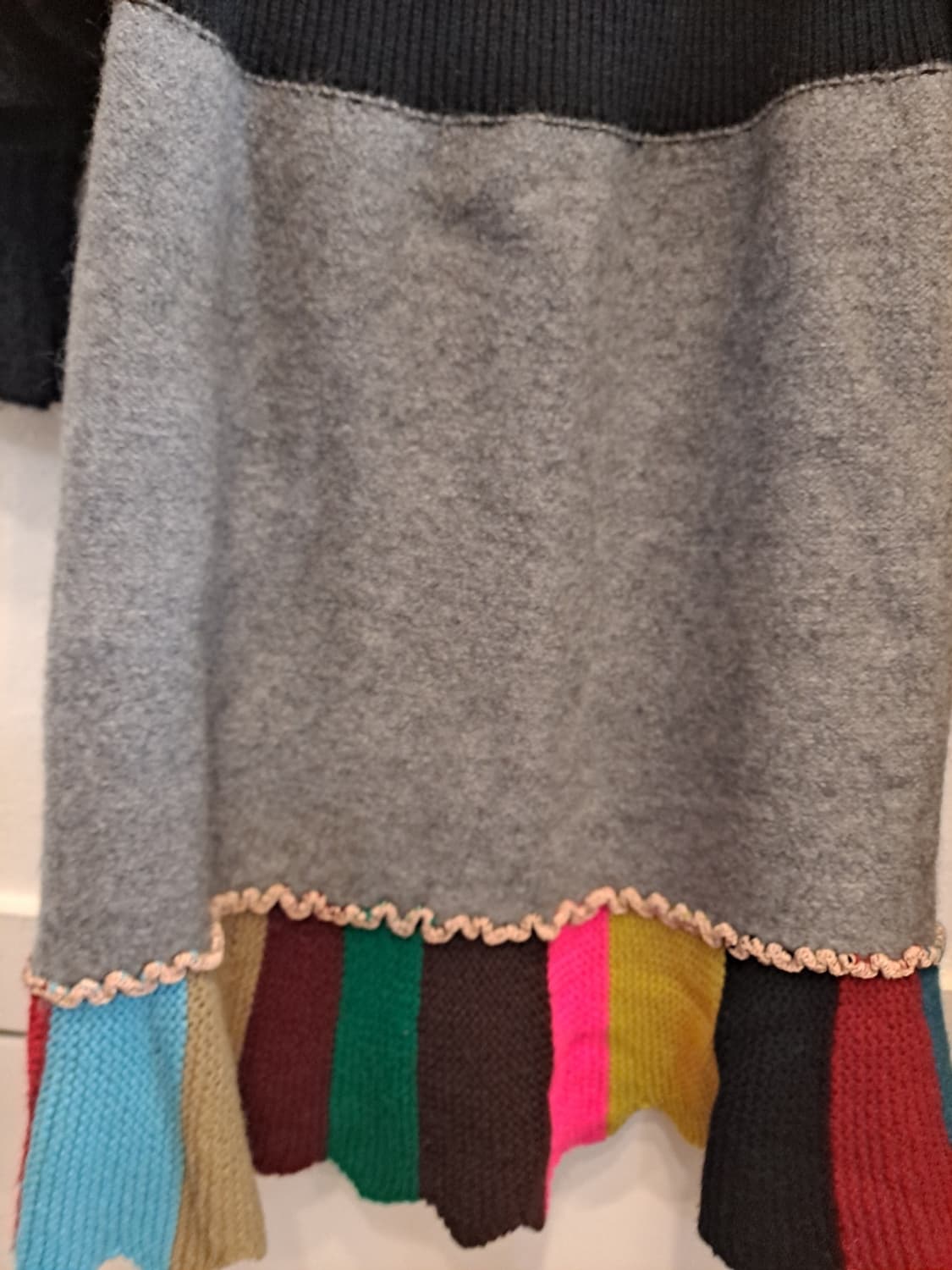 SJYP 프릴니트. 디자이너 램스울 니트스커트 상품이미지9