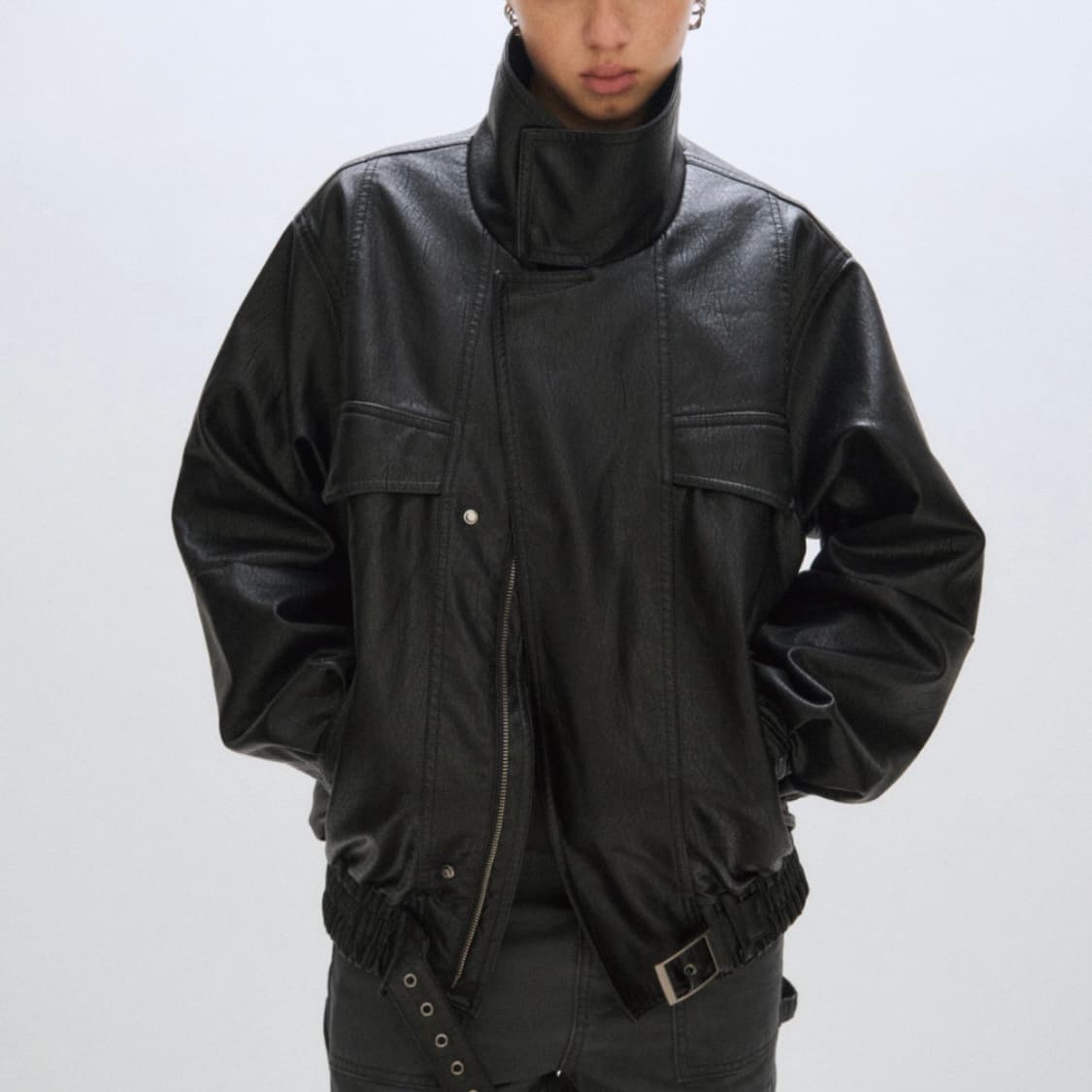 PLZPROJECT VEGAN LEATHER FLIGHT JACKET 상품이미지2