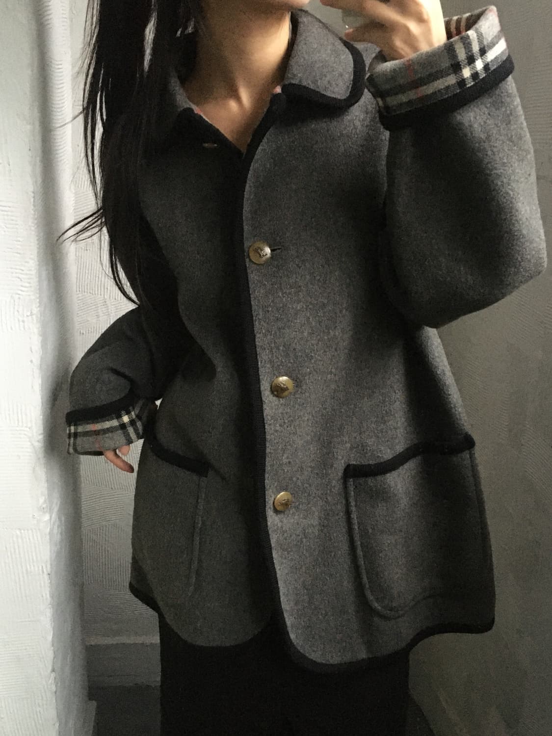 Burberry 버버리 차콜 울 코트  상품이미지1