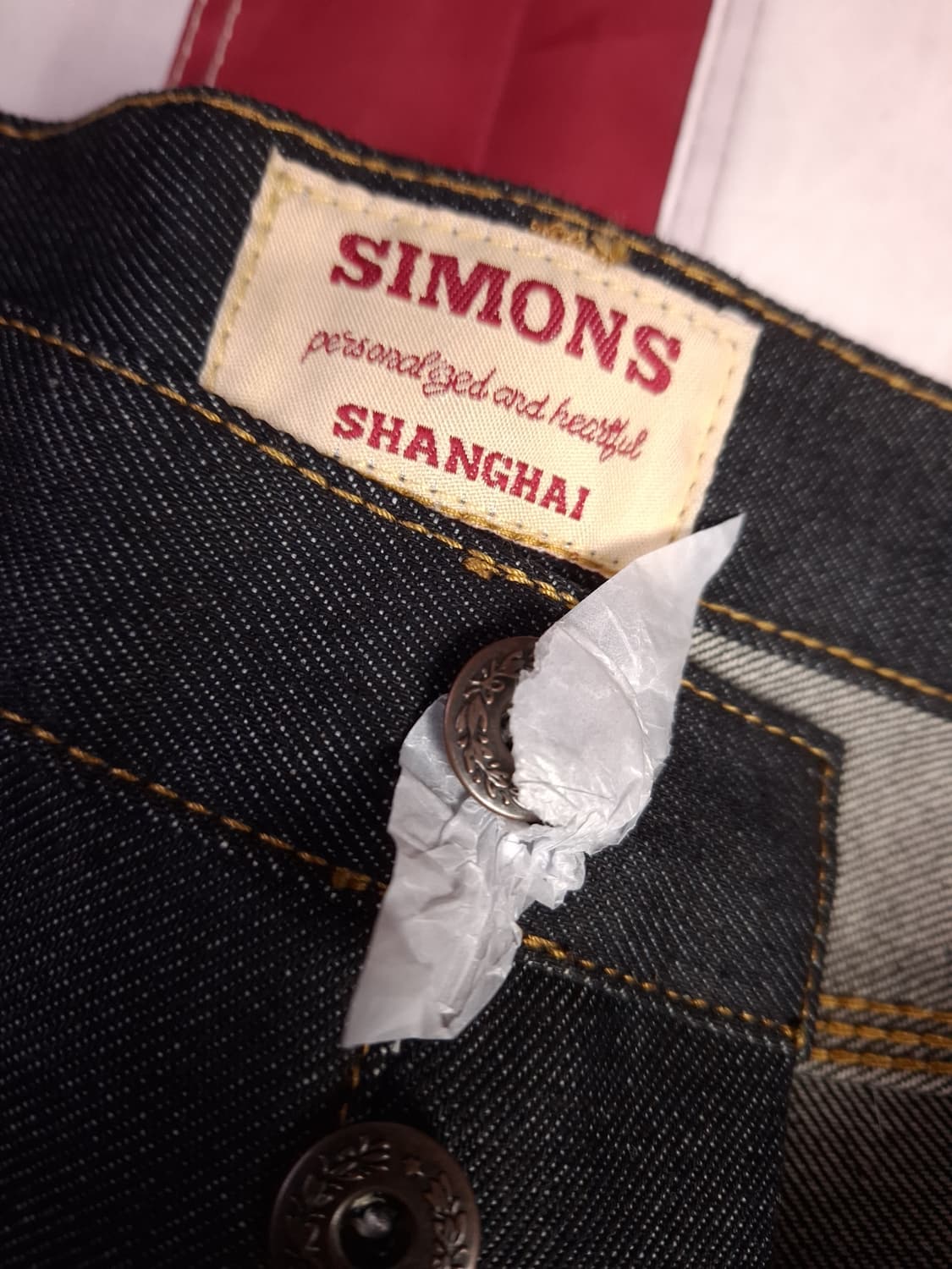 택새제품 오리지날 리얼시몬스 더블니 셀비지 바이커 데님진 상품이미지4