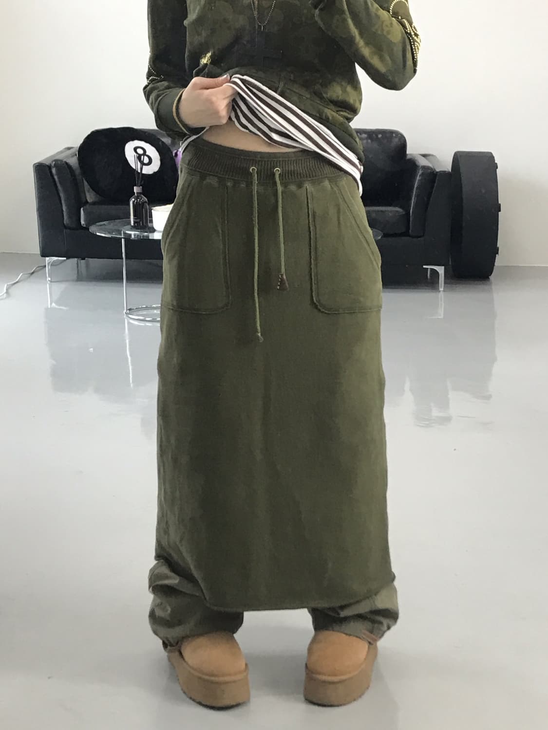 Double Standard Khaki Long Skirts 상품이미지1