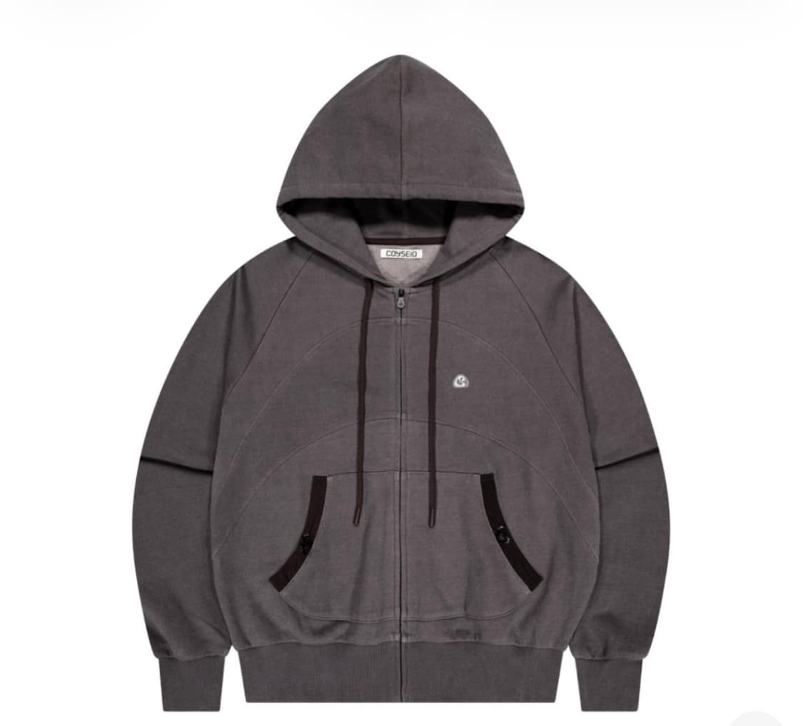 코이세이오 스트링 포켓 후드 집업 와인 상품이미지1