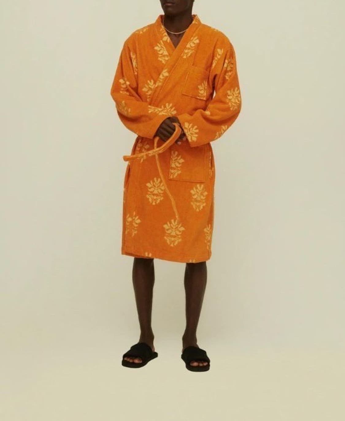 (정품/새상품) OAS COMPANY 남성 오렌지 자카드 테리 로브 상품이미지1