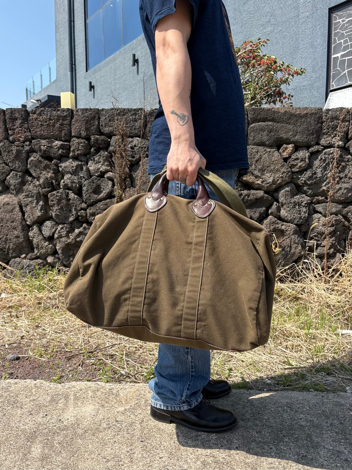 Massimo 이태리 캔버스 카키 더플백 투웨이백 (엘엘빈st) 상품이미지1