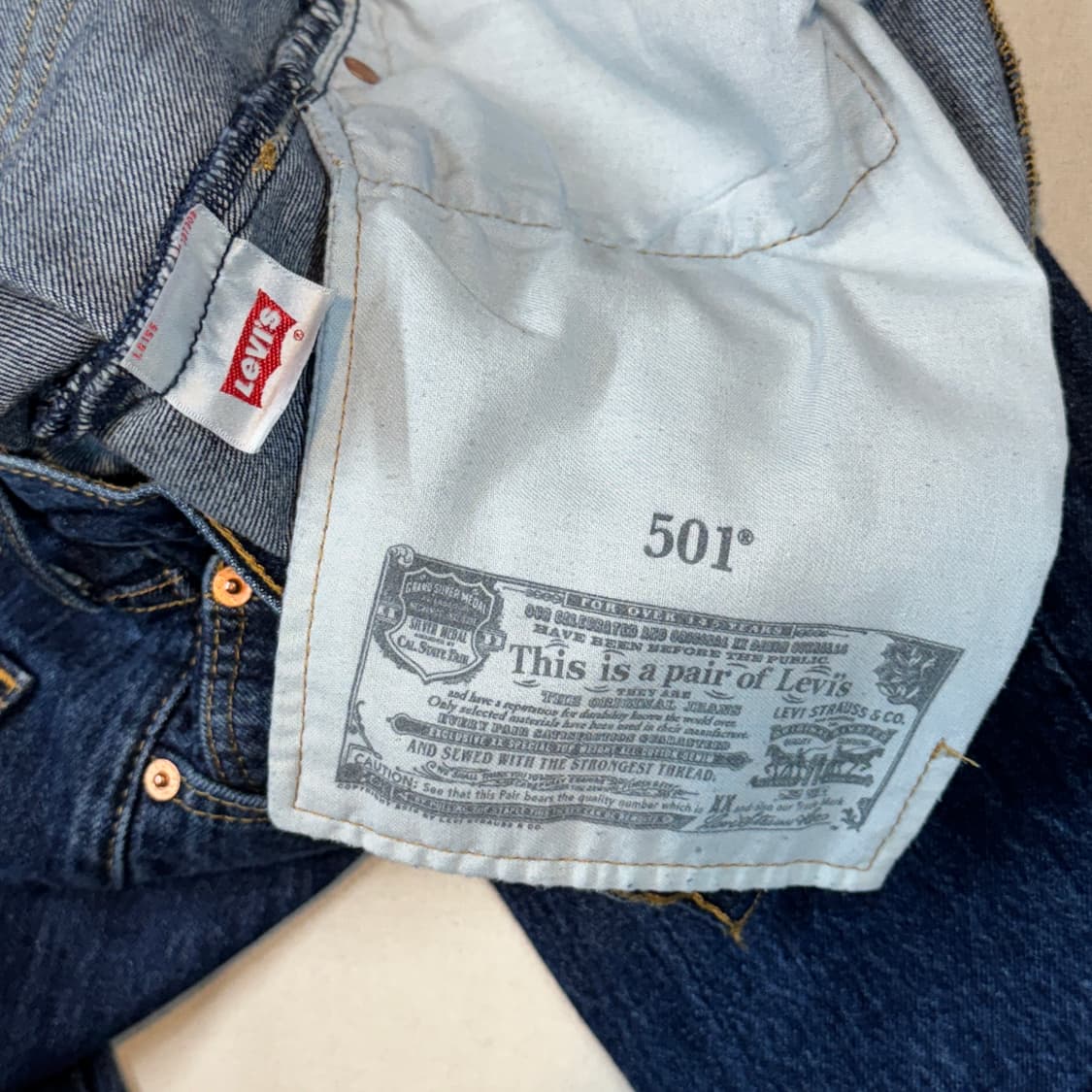 32inch) 리바이스 501 버튼플라이 진청 데님 청바지 상품이미지9