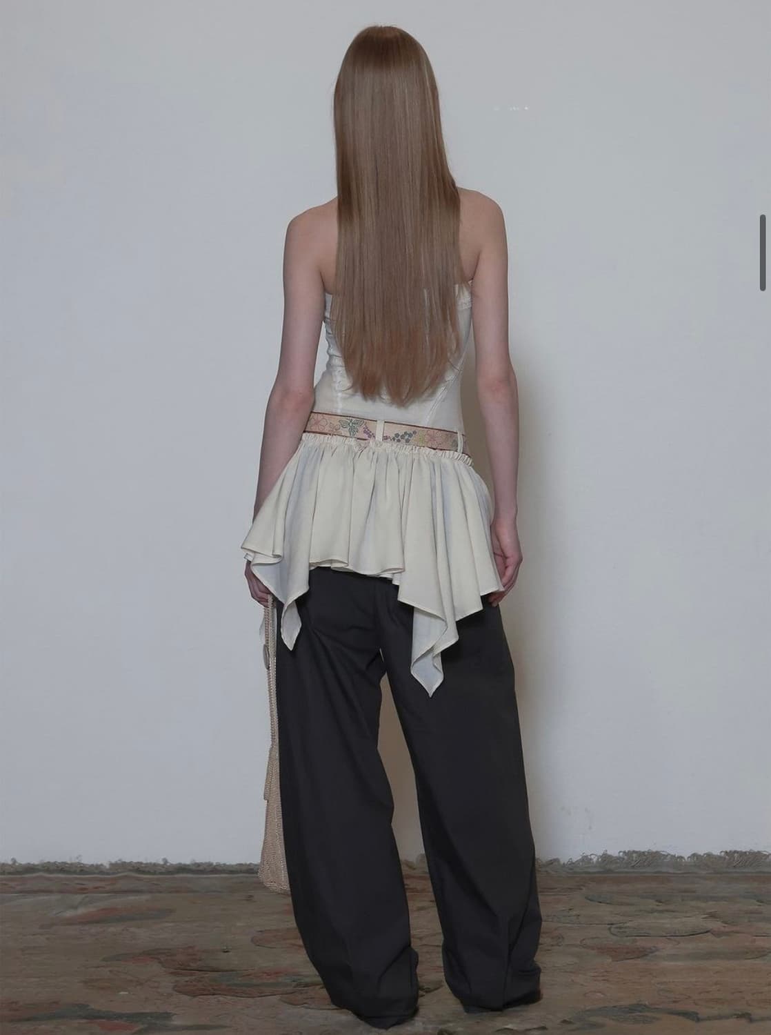 Tube Top Low Waist Dress Cream 상품이미지3