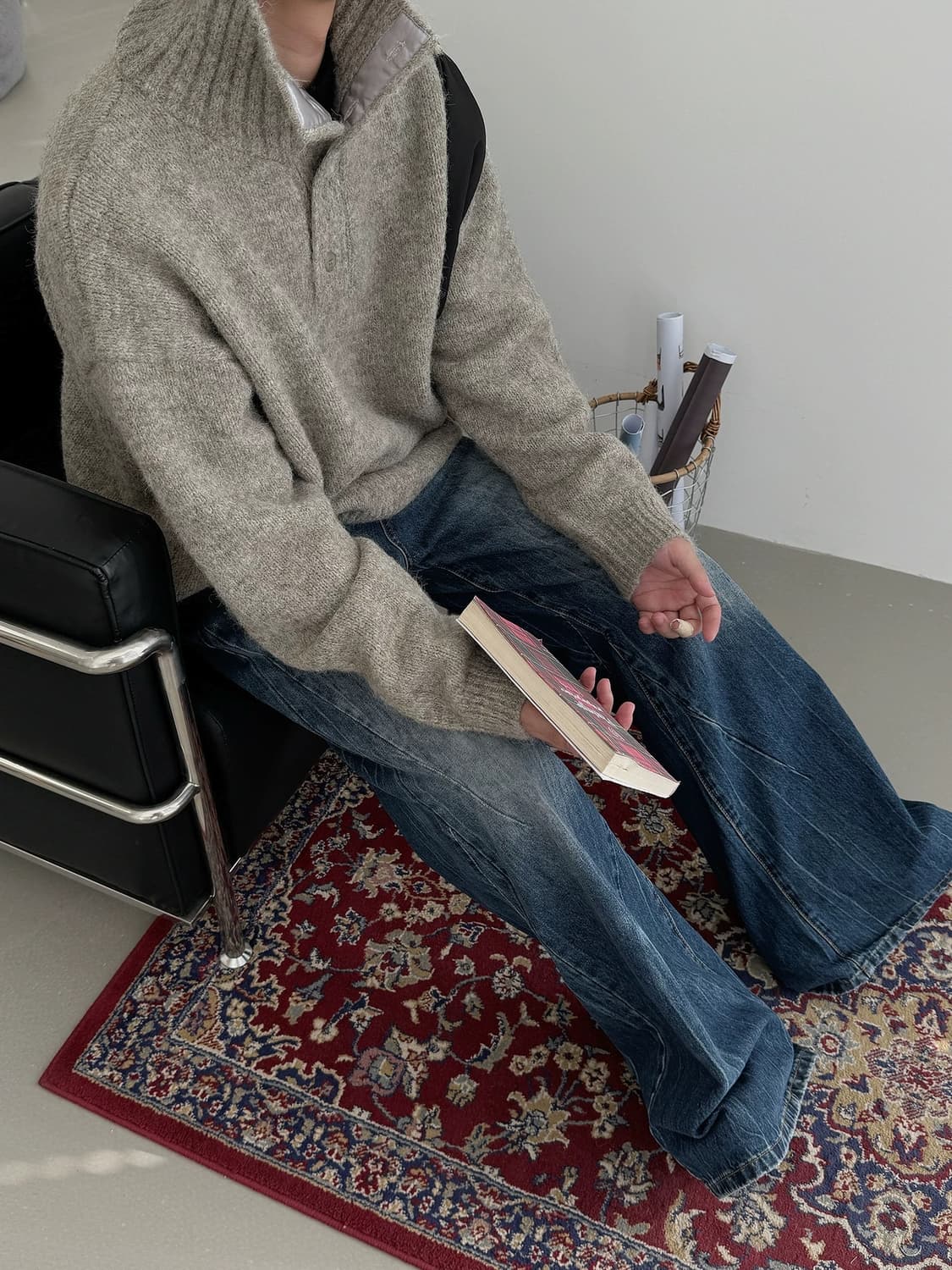 모헤어 풀오버 넥니트 상품이미지2