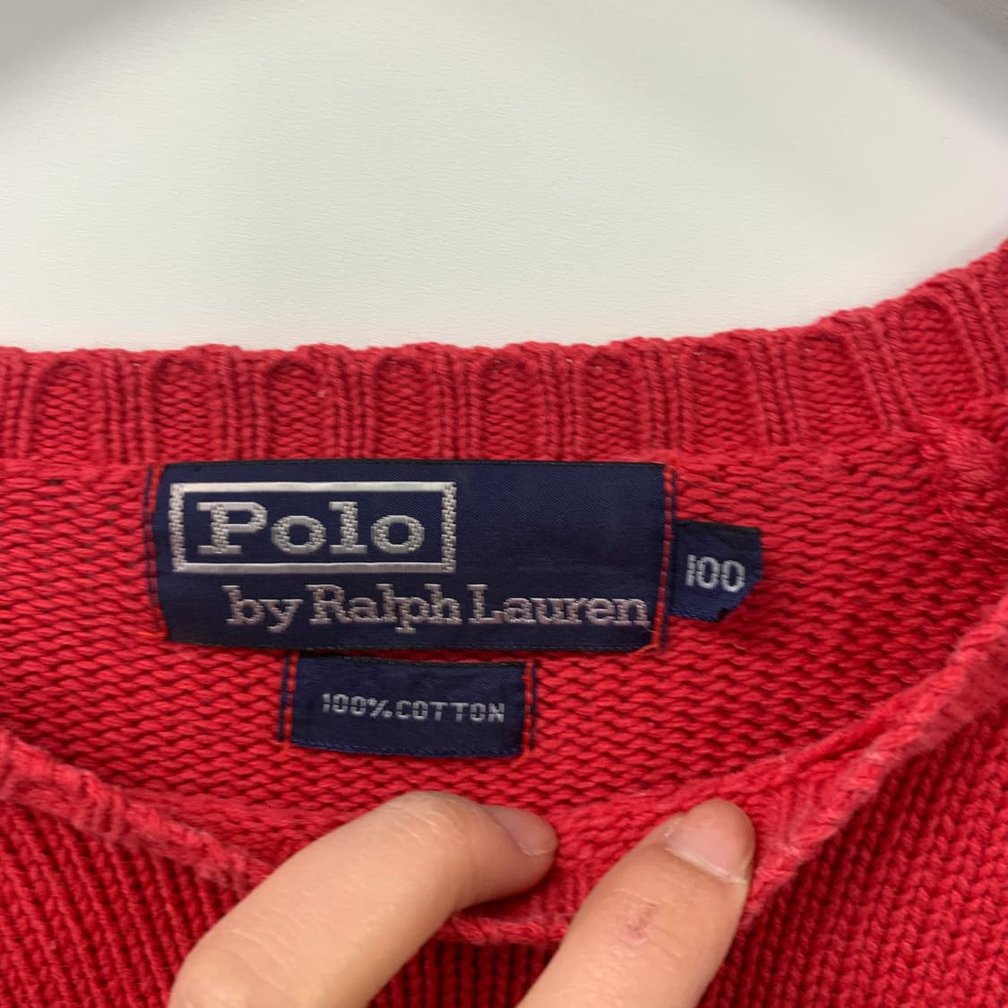 폴로 랄프로렌 레드 라운드 니트 상품이미지4