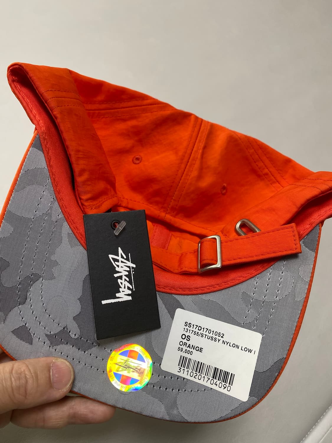 새상품 STUSSY 오렌지 나일론 로우프로 캡 상품이미지5