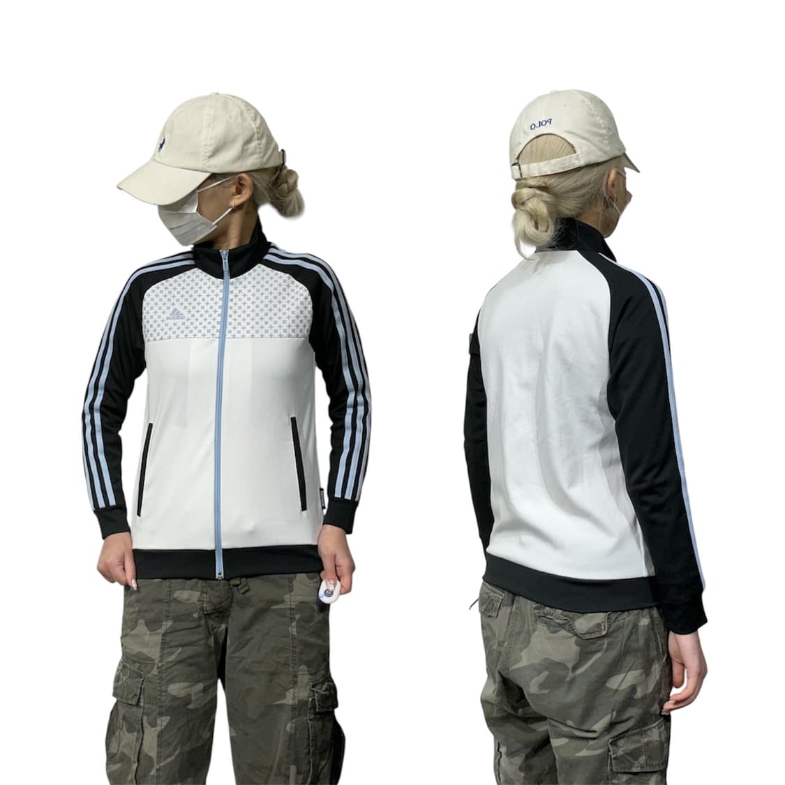 아디다스 화이트 도트 포인트 스카이 블루 삼선 트랙탑 져지 상품이미지1