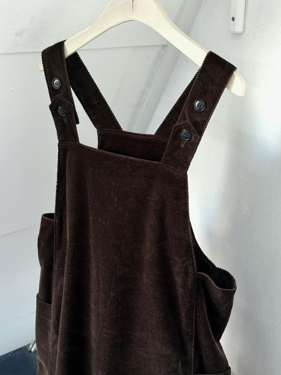 Brushed cotton dungaree dress 상품이미지3