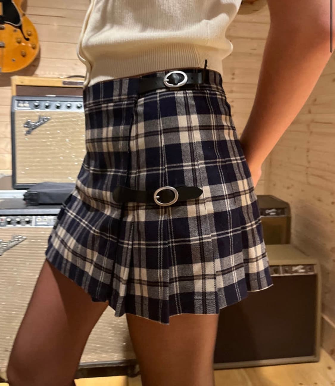 브랜디멜빌 다나 버클 체크스커트 상품이미지1