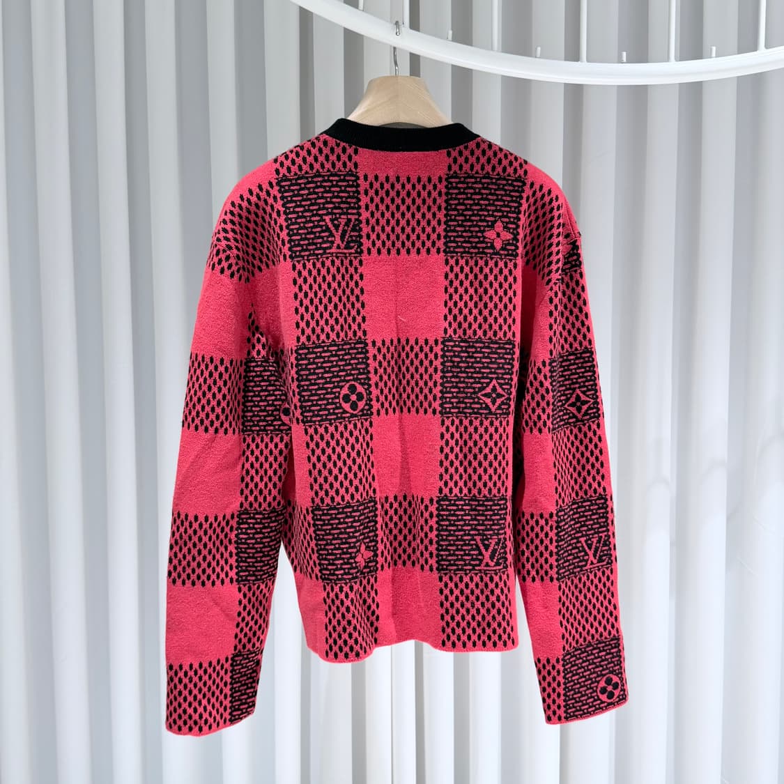 (A+/M) / 루이비통 모노그램 퍼렐 다미에 레드 크루넥 니트 상품이미지5