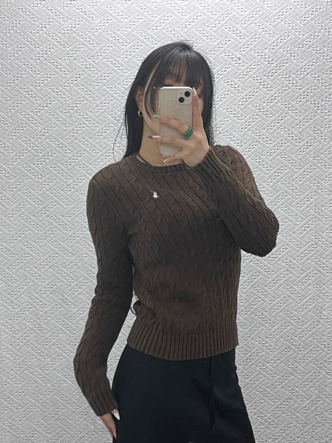 폴로 랄프로렌 여리 슬림핏 꽈배기 케이블 니트 M C08945 상품이미지1