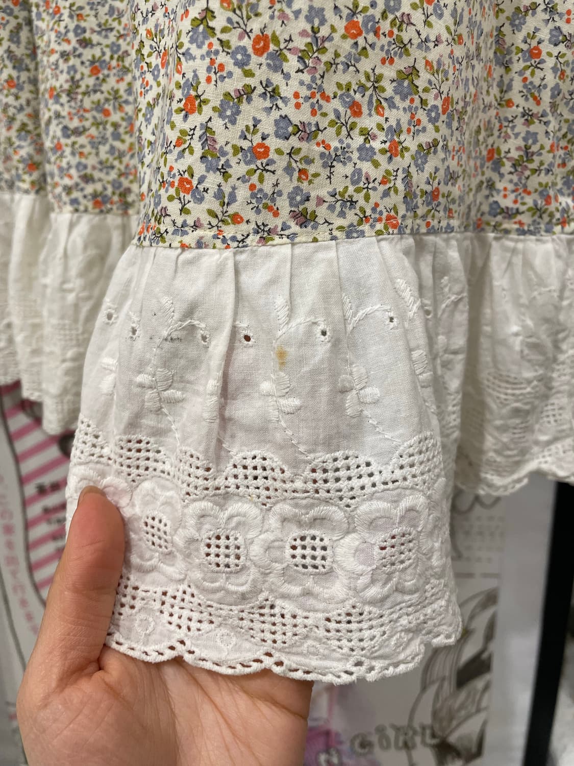 오렌지 잔꽃 자수 원피스 상품이미지7