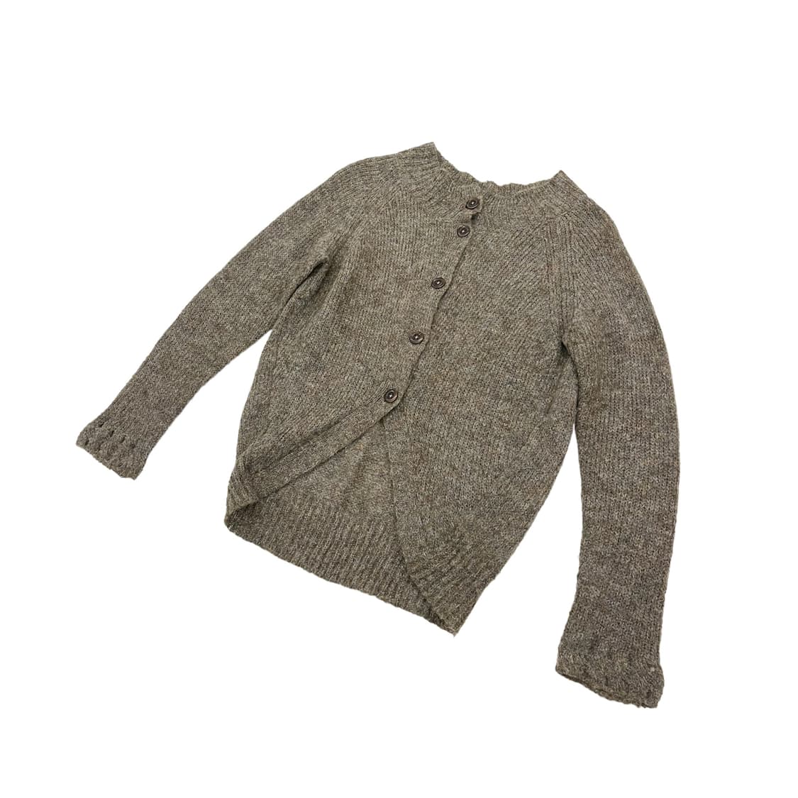 멜란지 카키 모헤어 니트 가디건 상품이미지1