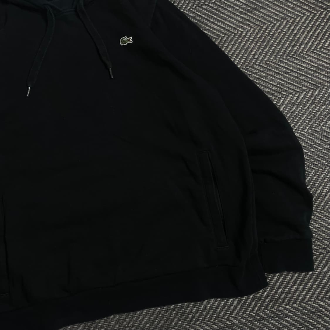 라코스테 자수로고 블랙 미니멀 후드 티셔츠y 3507 상품이미지3