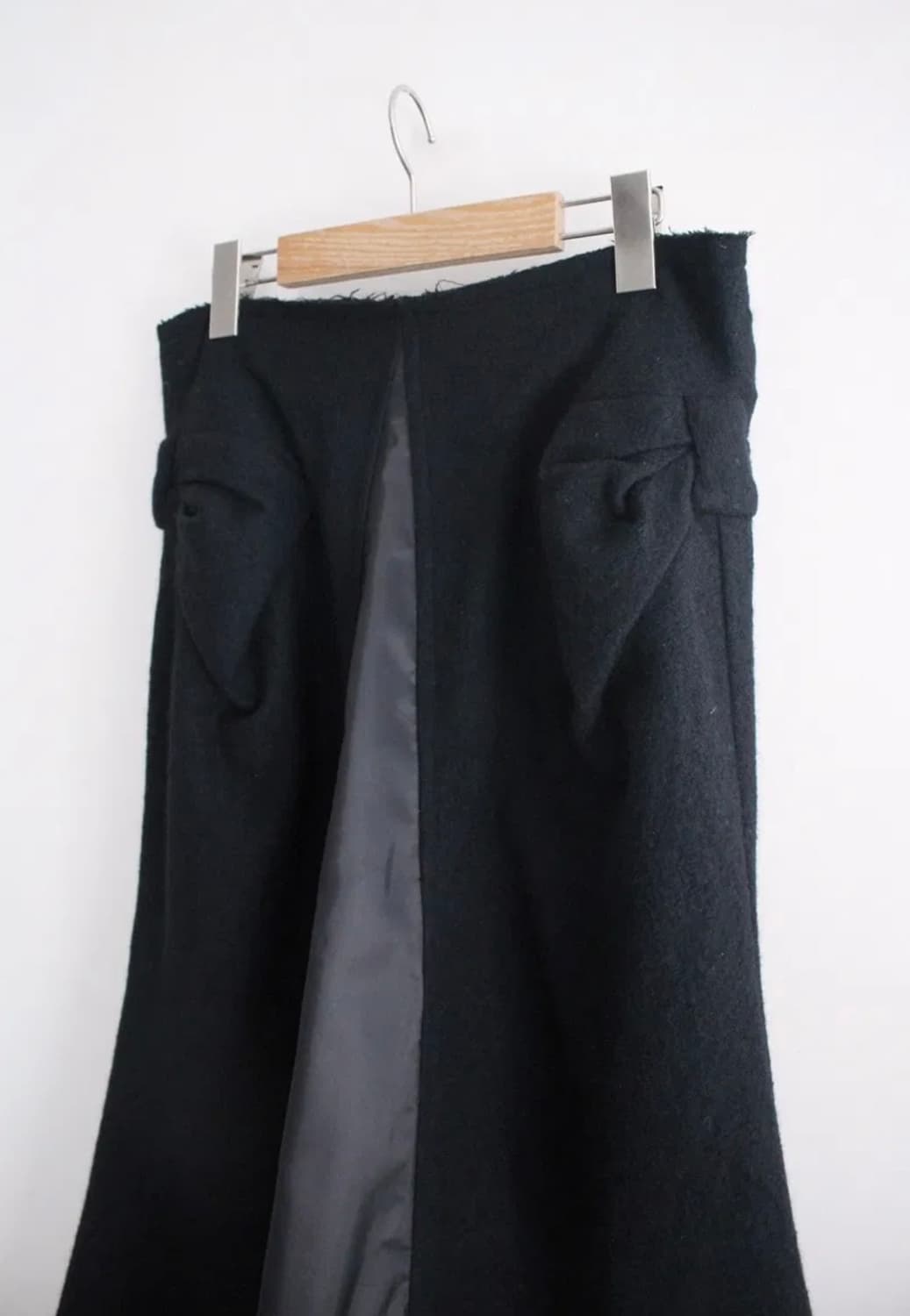 꼼데가르송 준야와타나베 2003AD 리본 컷아웃 울 스커트 상품이미지2