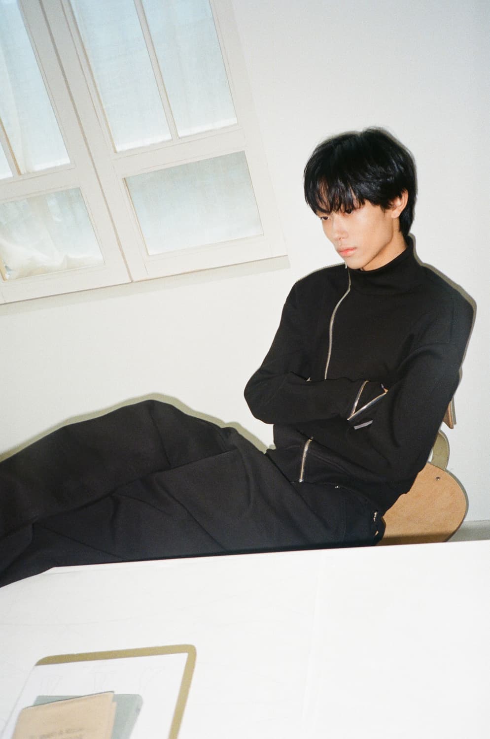 휴이 side zip neck track top 01사이즈 블랙 상품이미지3