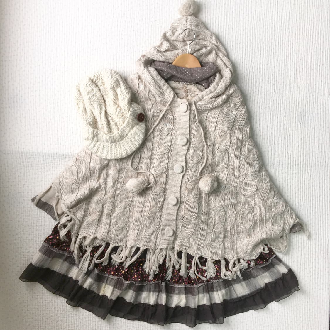 JPN/ 사와코케이프 모리걸케이프 후드케이프 폼폼케이프 상품이미지1