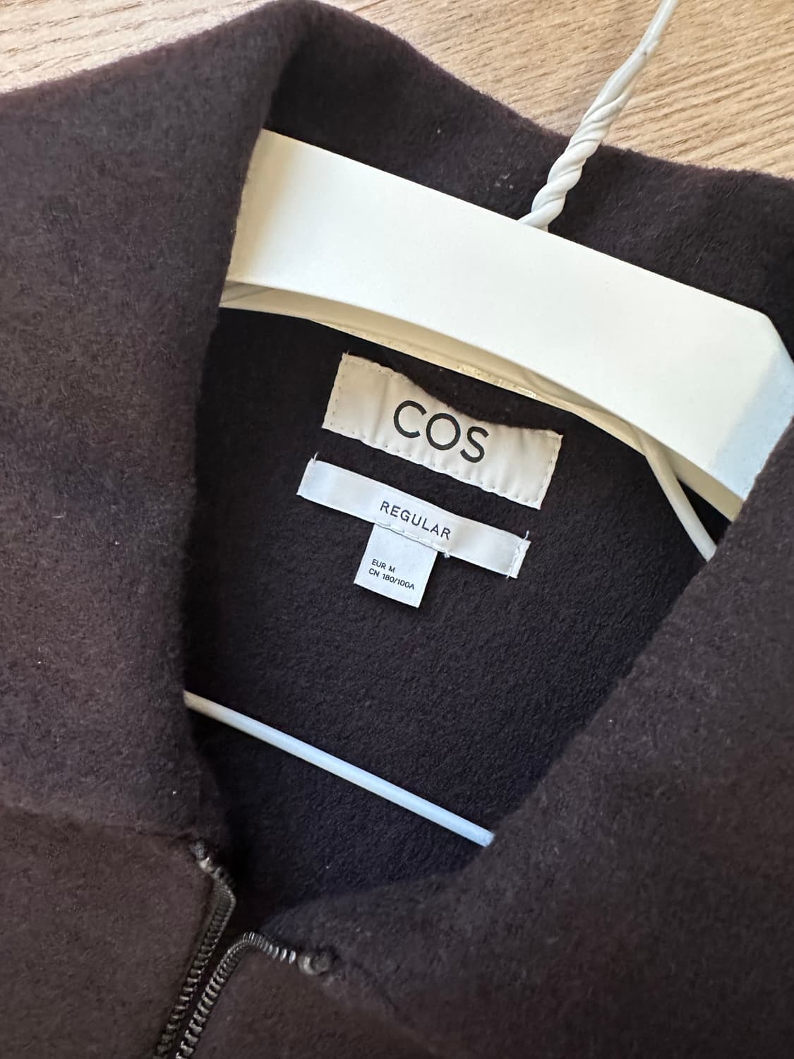 COS 레귤러 핏 집업 재킷 자켓 보일드 울 M 사이즈 브라운 상품이미지2