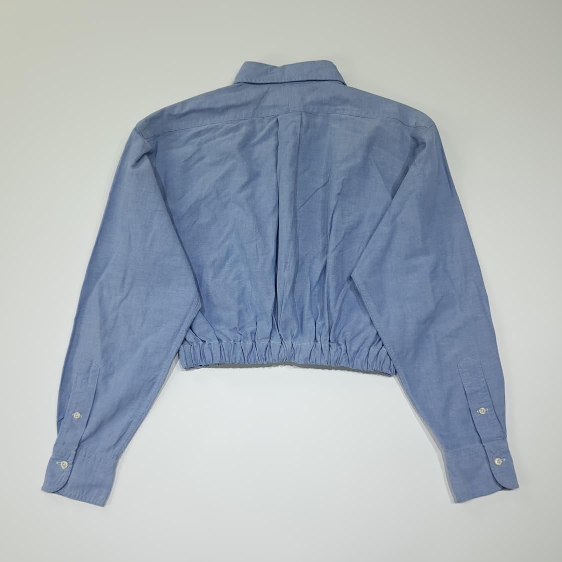 CL907 FREE 폴로 90s 클래식 블루 리메이크 크롭 셔츠 상품이미지5