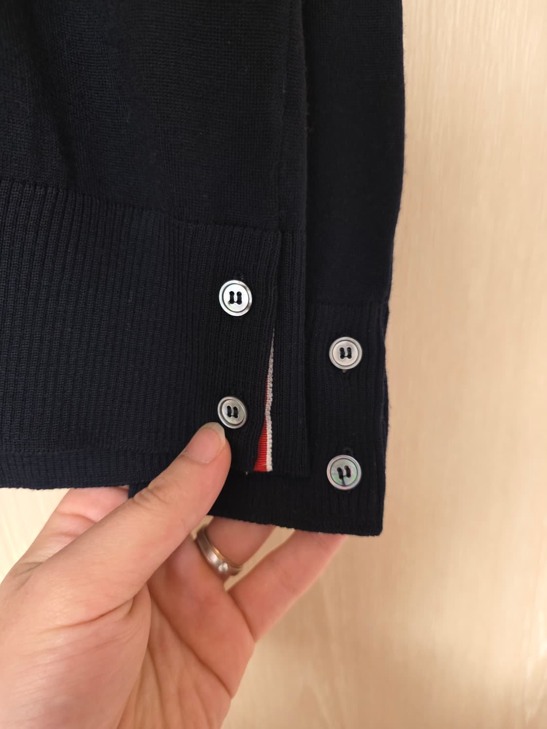 [2사이즈] 톰브라운 파인 메리노울 니트 네이비 상품이미지5