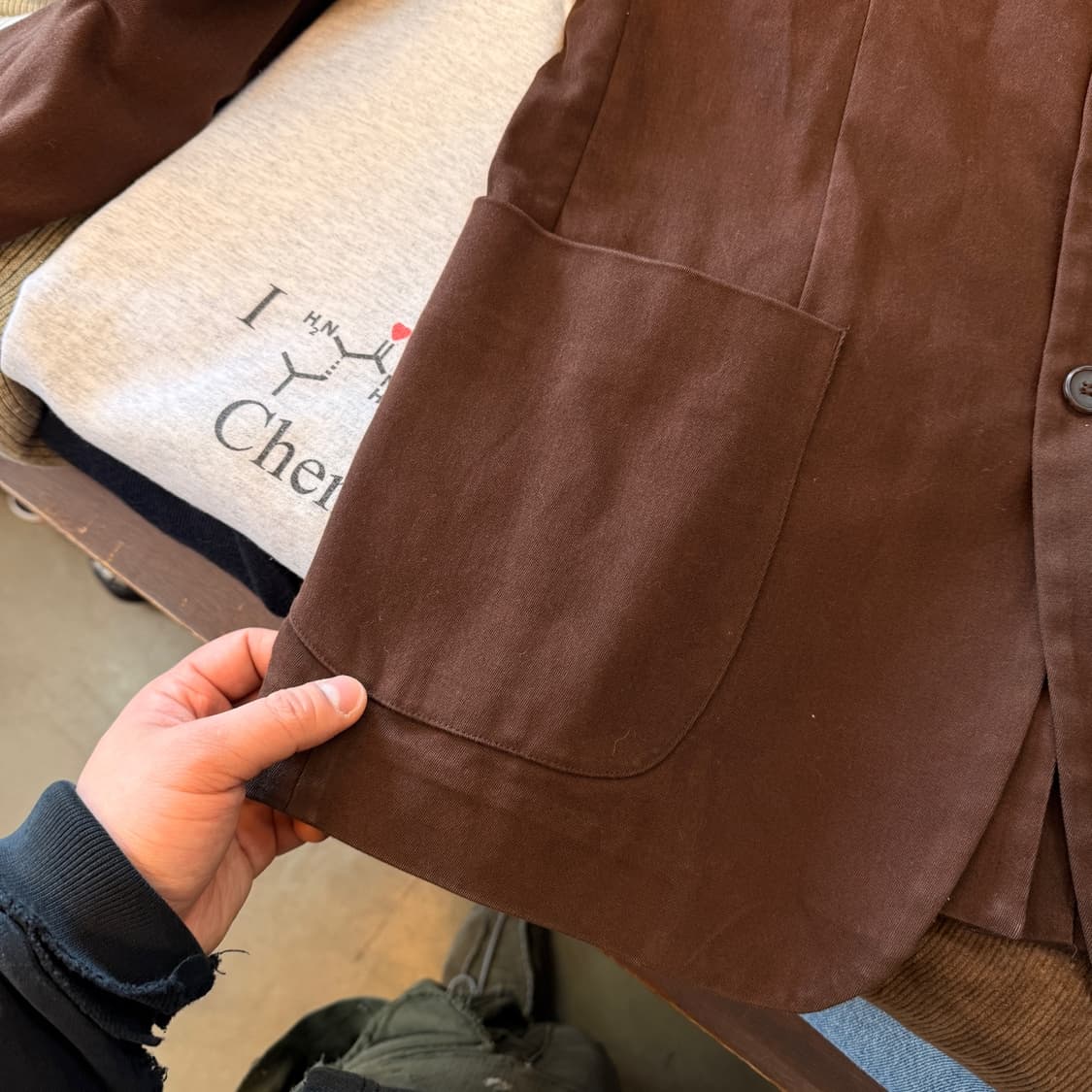 타케오 키쿠치 페이딩 브라운 3버튼 블레이저 스포츠자켓 일본생산 상품이미지4