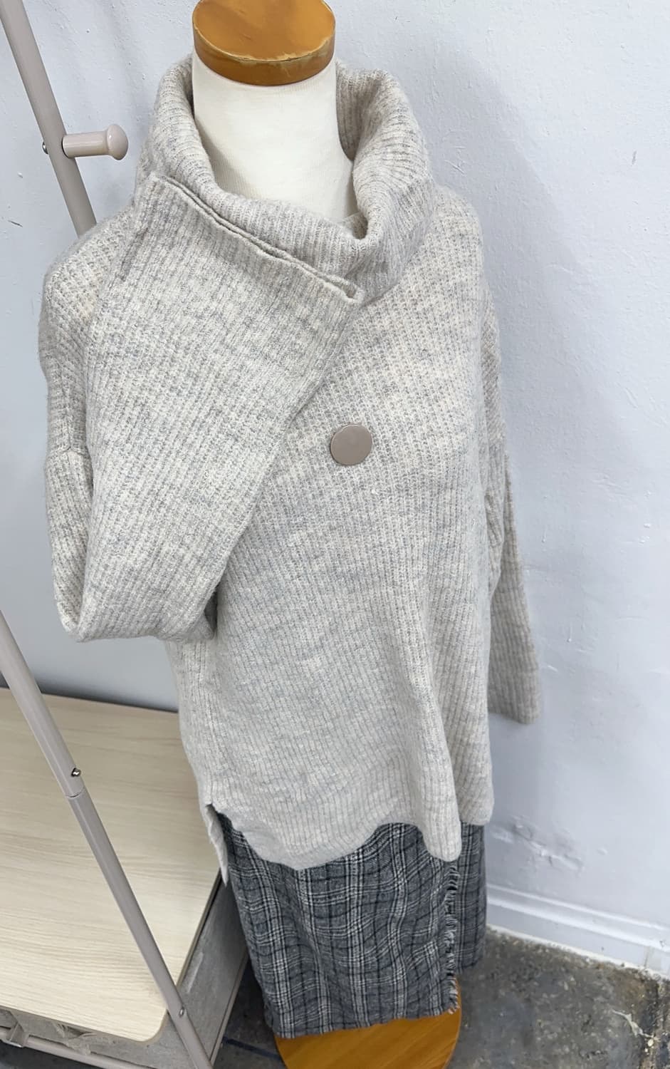 🧤사와코의 하프넥 코디세트 🧤 니트 롱 체크 스커트 그런지 겨울 상품이미지6