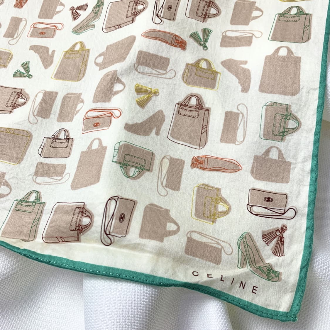 [정품] Celine 셀린느 가방패턴 빈티지 쁘띠스카프 손수건 상품이미지2