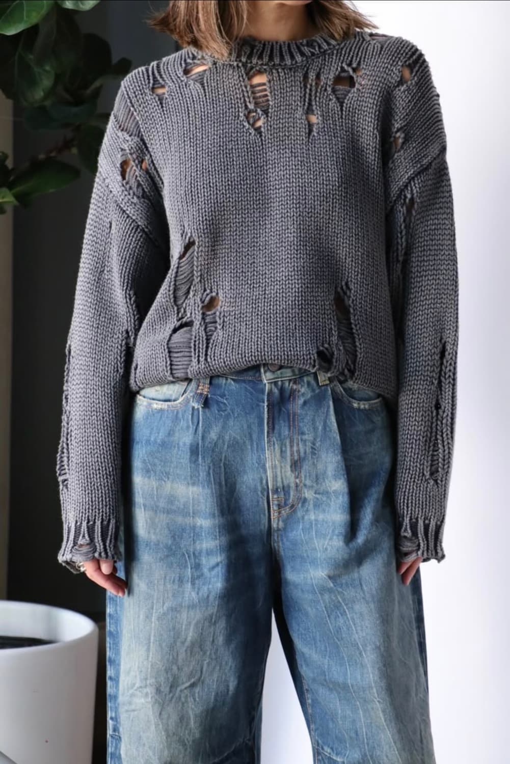 r13 워싱 데미지 니트 팝니다 상품이미지1