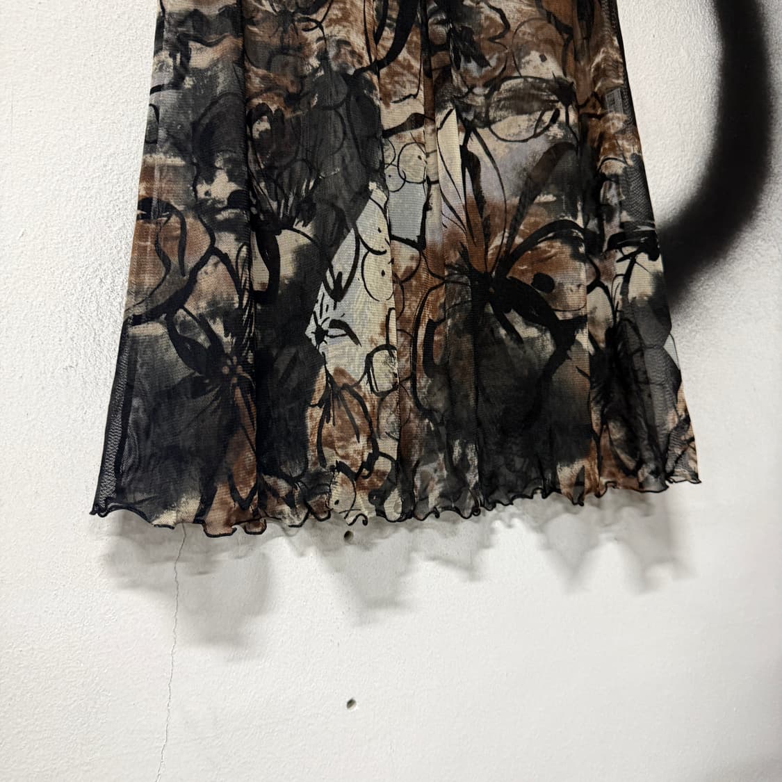 VTG 빈티지 딥브라운 플로럴 패턴 시스루 레이스 나시 상품이미지4