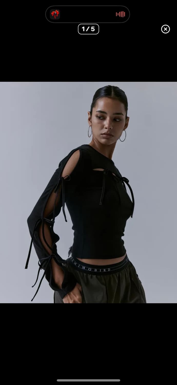 트리밍버드 슬릿 스트랩 롱 슬리브  상품이미지2