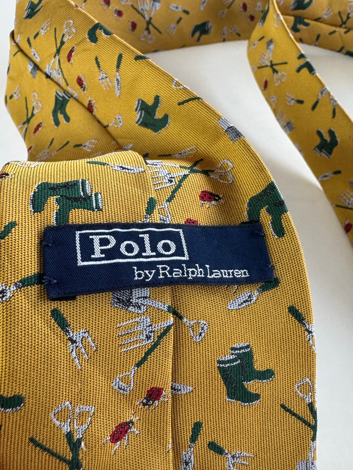 폴로 랄프로렌 옐로우 정원 패턴 넥타이 상품이미지1