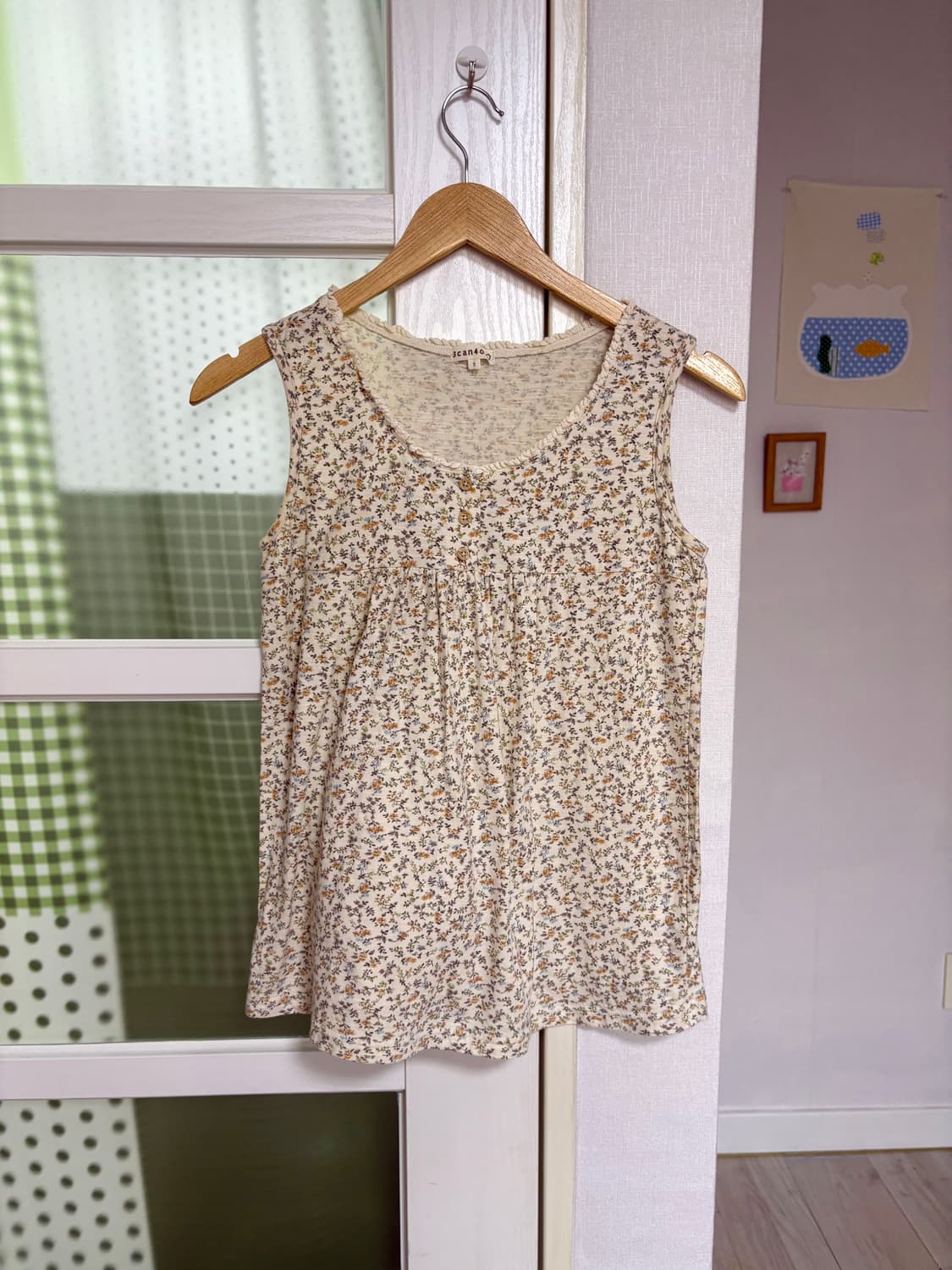 옐로우 플라워 슬리브리스 상품이미지1