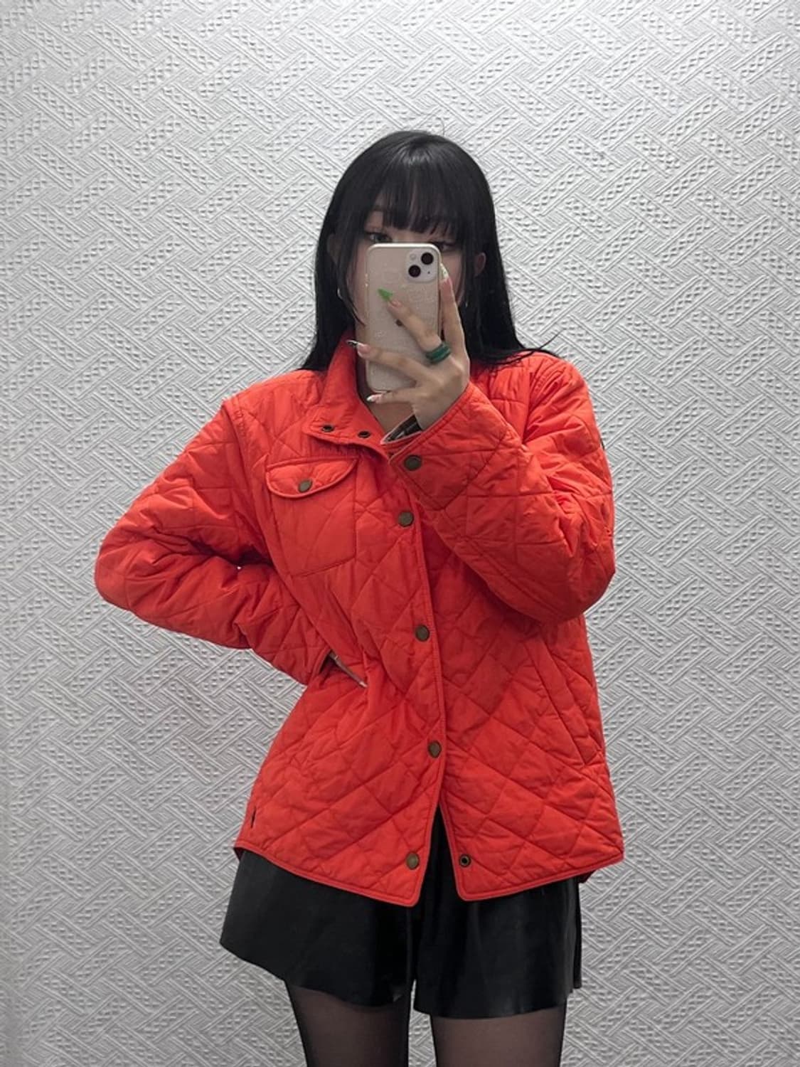 폴로 랄프로렌 키치 오렌지 깔깔이 퀄팅 경량패딩 자켓 XL C08977 상품이미지1