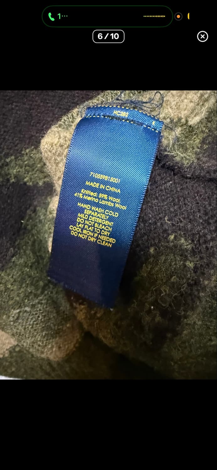 폴로 랄프로렌 엘보패치 카모플라쥬 울 니트 XS 상품이미지3