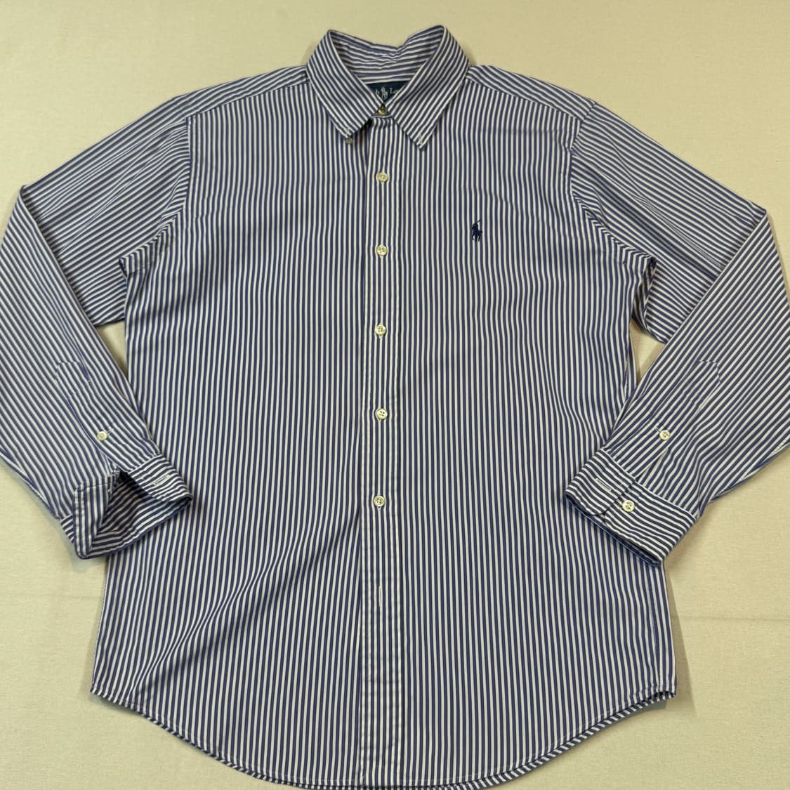 M) 폴로 랄프로렌 클래식 블루 스트라이프 포플린 셔츠 W25 상품이미지2