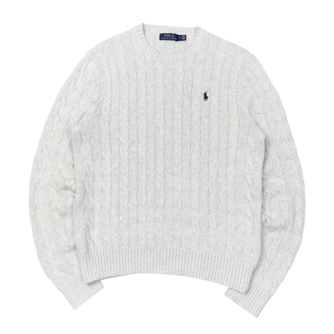 (M) 폴로 랄프로렌 코튼 케이블 니트 라이트 그레이 상품이미지1