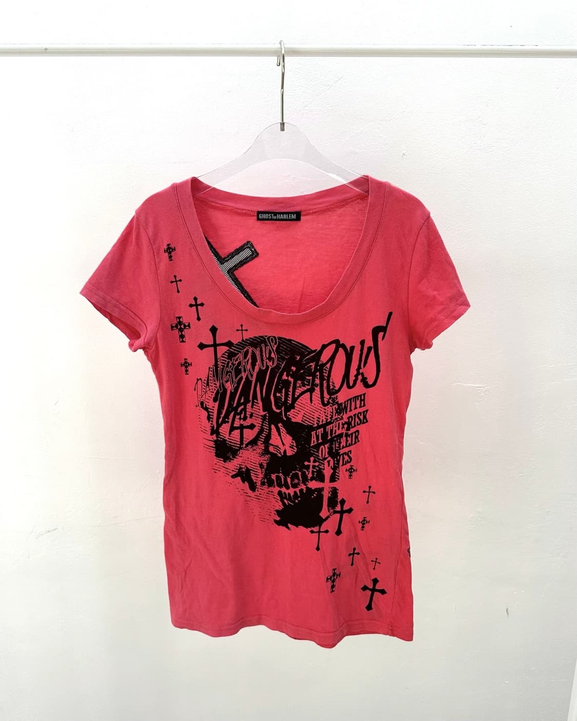 Ghost of Harlem pink skull short sleeve 상품이미지2