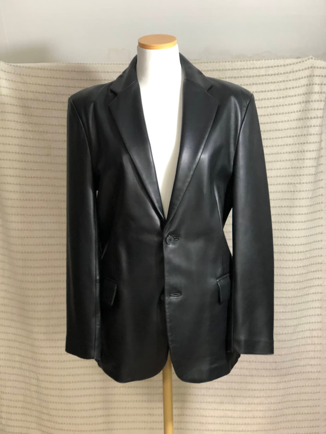 빈티지 블랙 이탈리안 리얼 레더 양가죽 자켓 블레이저 상품이미지3