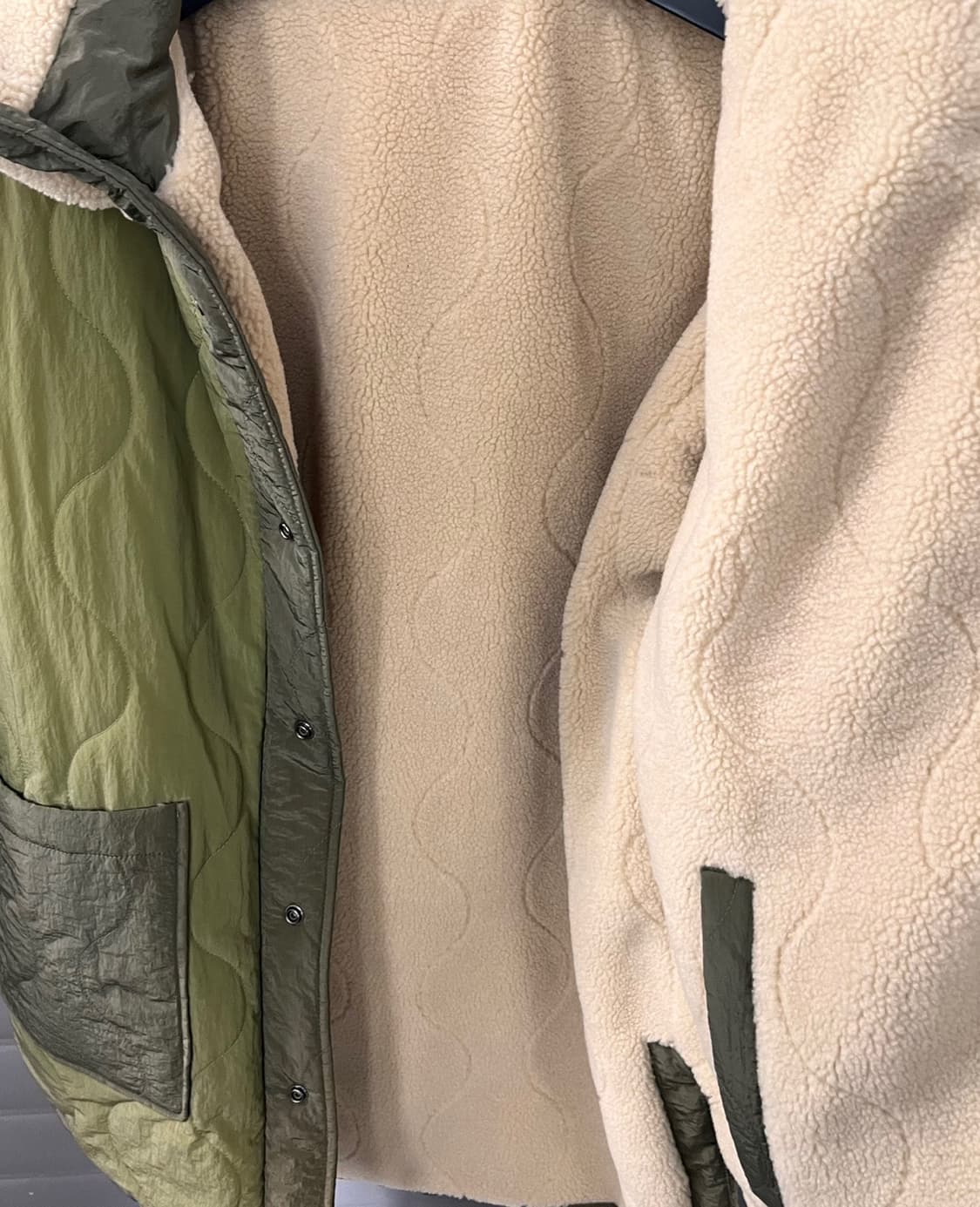 라퍼지 스토어 리버시블 플리스 무톤 퀼팅 점퍼 M 상품이미지5