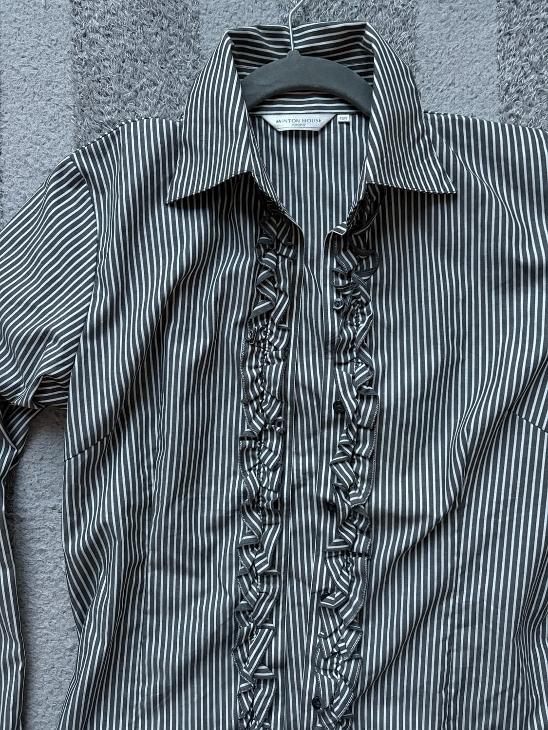 빈티지 스트라이프 러플 셔츠 상품이미지2