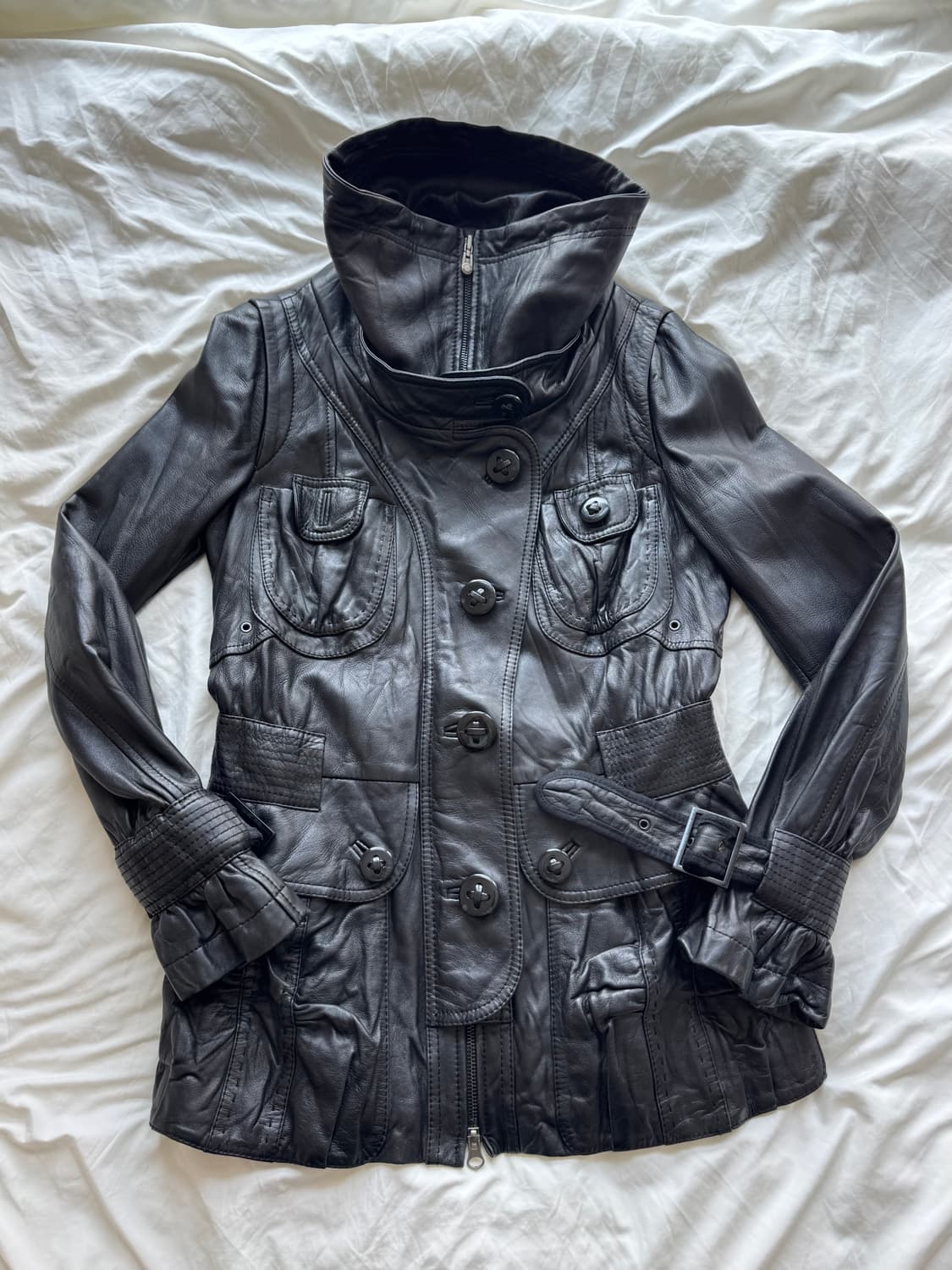 button leather jacket 버튼 가죽자켓 상품이미지3