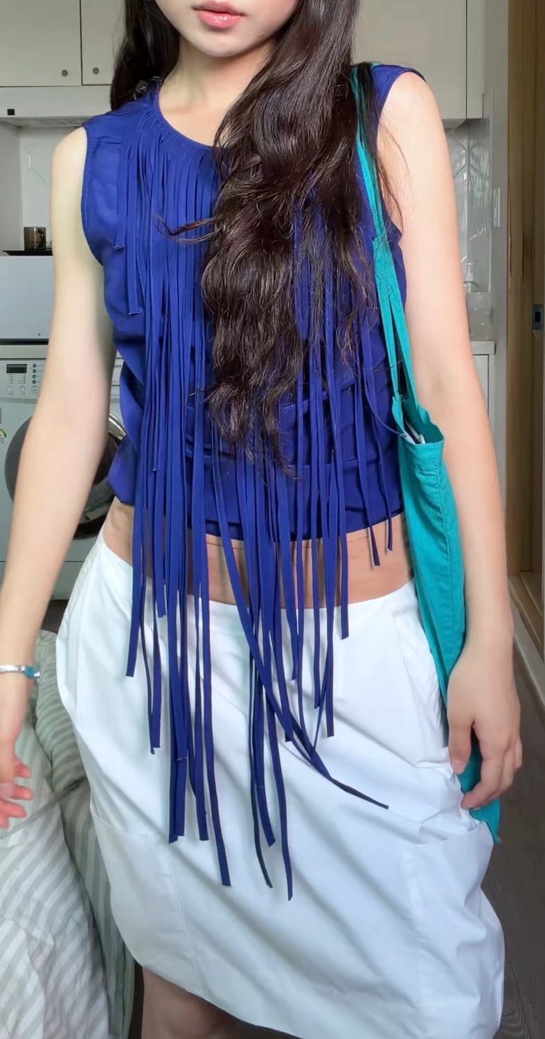 Blue fringe dress 상품이미지1