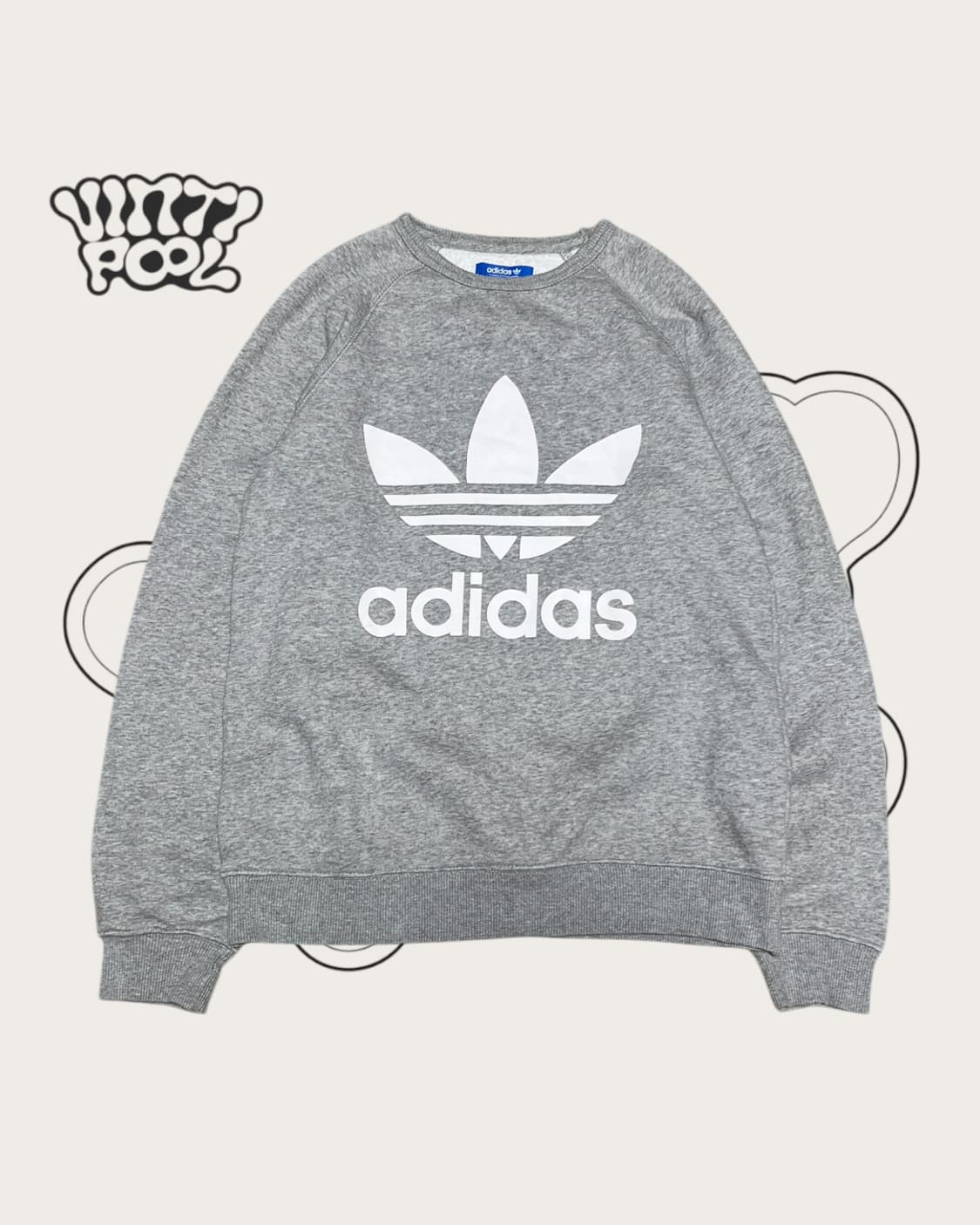 아디다스 트레포일 빅로고 기모 맨투맨 95 그레이 상품이미지1