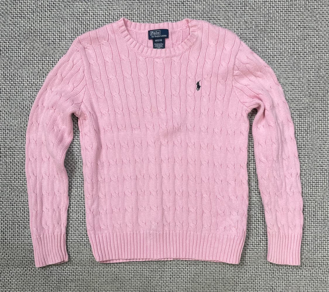 폴로 랄프 로렌 핑크색 케이블 니트 M 상품이미지1