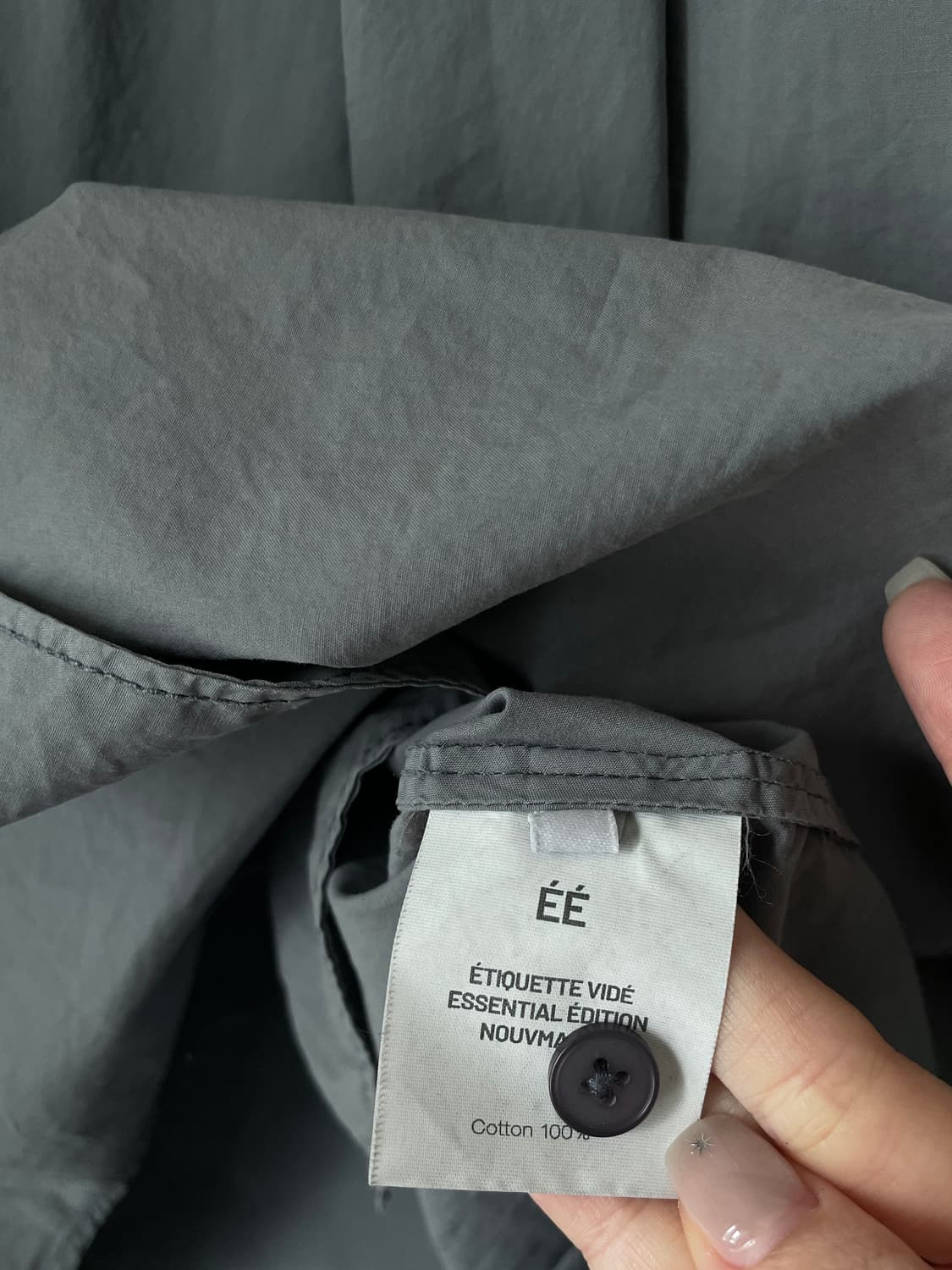 누마레 EE 가먼트다잉 커브드 셔츠 차콜 상품이미지3