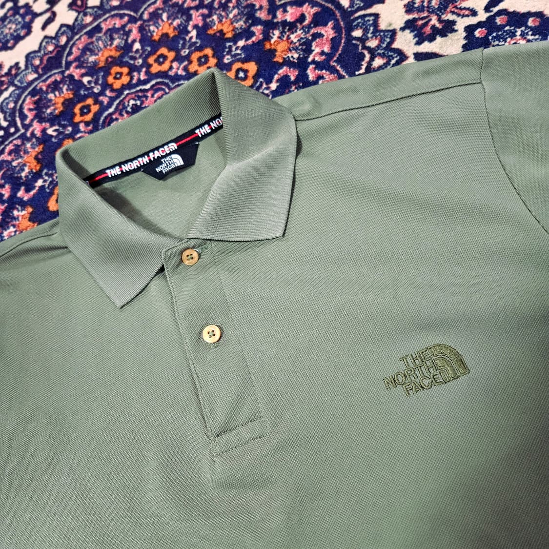 노스페이스 올리브카키 스몰로고 기능성 반팔 카라티 L 상품이미지4